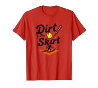 Dirt in My Skirt Ferce Player Softball Ferce Player Sliding Home T-Shirt, Homme, Rouge, S