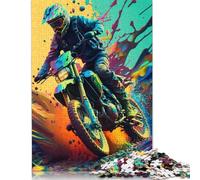 Dirt Motocross Art Puzzle 1000 Pièces Educa Jouet en Bois Divertissement Créatif De l'art De La Décoration Jeu Éducatif Challenge Toy Adultes & Enfants des 14 Ans 1000pcs (40x28cm)