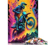 Dirt Motocross Color Puzzles 1000 Pièces Cadeau Unique Jeu Éducatif Challenge Toy À De Qualité Supérieure Peinture Art pour Adultes Enfants 1000pcs (40x28cm)