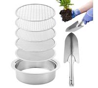 Dirt Sifter - Système de Jardin à Pellets, Cinq Clôtures en Maille Remplaçables, Un Trois Six Neuf Douze Millimètres Pelle en Pot Pelleteuse, Outil Polyvalent De Filtration Du Sol | Pour Les Roches De