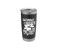 Dirt Track Racing, fan de courses de voitures de sprint, équipe de course automobile Gobelet isotherme en acier inoxydable double paroi