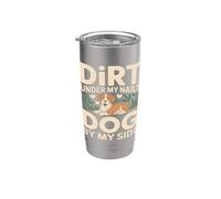 Dirt Under My Nails Dog By My Side Gobelet isotherme en acier inoxydable double paroi