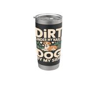 Dirt Under My Nails Dog By My Side Gobelet isotherme en acier inoxydable double paroi