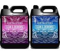 Dirtbusters Nettoyant Désodorisant Professionnel Concentré 3 en 1 pour Tapis/Tissus, Neutraliseur d’Odeur, Parfum Baies & Printemps Frais, Shampoing Idéal des Machines Lavant par Extraction 2X5 Litres