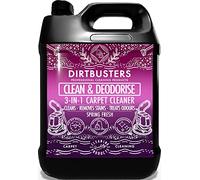 Dirtbusters Nettoyant Désodorisant Professionnel Concentré 3 en 1 pour Tapis Tissus - Neutraliseur d’Odeur, Parfum Printemps Frais, Shampooing des Moquette Machines Lavant par Extraction, 5L