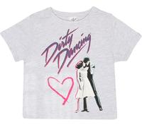Dirty Dancing Classic Logo Cropped T-Shirt, Girls, 9-15 Years, Heather Grey, Official Merchandise(Medium)