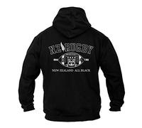 Dirty Ray Rugby New Zealand All Black Sweat Homme avec Capuche B2 (M)