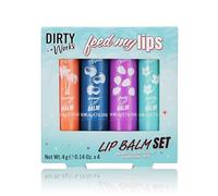 Dirty Works Feed My Lips Lot de 4 tubes de baume à lèvres 4 g Plusieurs saveurs 4 g
