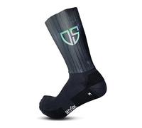 DirtySox Aero Pro v1.1 Aero Chaussettes de vélo de route respirantes en maille aérée QSkin Extra Amortissement Fabriqué en Europe, Noir , 44-47