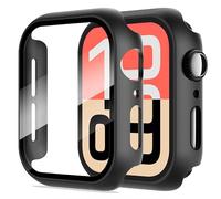 Diruite 2 Pièces Coque pour Apple Watch SE 3/2/1 /Series 6 5 4 40mm Protection Écran Dur PC Matériel Ultra Mince Verre Trempé Écran Case,Noir,40mm