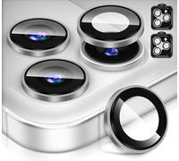 Diruite 2 Pièces Protection Objectif pour iPhone 17 Pro/17 Pro Max Protection Caméra,Protecteur Caméra Verre Trempé HD + Anneau Aluminium Convexe Protector Facile à Installer,Gris