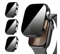 Diruite 3-Pièces pour Apple Watch Series 10 42mm Protection Écran Anti-Espion Privacy Verre Trempé Cover Privacy Coque,Noir,Series 10 42mm