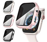 Diruite 3-Pièces pour Apple Watch Series 9/8/7 41mm Protection Écran Anti-Espion,HD Anti-Spy Privacy Verre Trempé Cover pour iWatch 41mm Privacy Coque