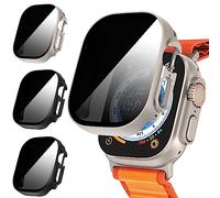 Diruite 3-Pièces pour Apple Watch Ultra 3/2/1 49mm Protection Écran Anti-Espion,HD Anti-Spy Privacy Verre Trempé Cover pour iWatch 49mm Privacy Coque