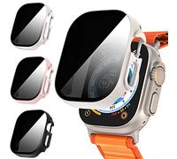 Diruite 3-Pièces pour Apple Watch Ultra 3/2/1 49mm Protection Écran Anti-Espion,HD Anti-Spy Privacy Verre Trempé Cover pour iWatch 49mm Privacy Coque