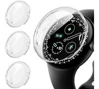 Diruite 3-Pièces Protection Écran pour Google Pixel Watch 4 41mm Protection Coque,TPU Souple Ultra-Mince Case,Transparent