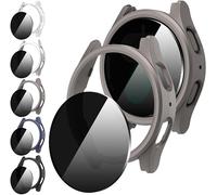 Diruite 5+5 Pièces pour Samsung Galaxy Watch 7 40mm Protection Écran+Coque,Privacy Verre Trempé Protection Écran*5+Creux Antichoc PC Case*5,Noir&Bleu&Argent&Gris&Transparent,40mm