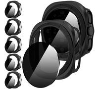 Diruite 5+5 Pièces pour Samsung Galaxy Watch Ultra 47mm(2025/2024) Protection Écran+Coque,Privacy Verre Trempé Protection Écran*5+Creux Antichoc PC Case*5,Noir,Ultra 47mm