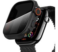 Diruite Coque pour Apple Watch Series 10 42mm Protection Écran Anti-Espion Apparence Créative Anti-Spy Verre Trempé Cover,Noir(Privacy),Series 10 42mm