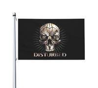 Dis*tur*bed Drapeau 3x5FT Double Face - Tapisserie Rock Band Heavy Metal - Fan Banner Chambre Décoration Murale Intérieur Extérieur - Accessoire Concert Cadeau Musique