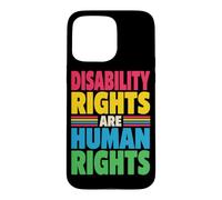 Disability Rights are Human Rights are Human Rights Colorful Retro Advocate Coque pour iPhone 15 Pro Max