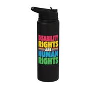 Disability Rights Are Human Rights Are Human Rights Colorful Retro Advocate Stainless Steel Insulated Water Bottle