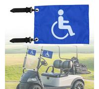 Disable Handicap Drapeau pour voiturette de golf, bateau et vélo - Drapeau de golf bleu avec sangle élastique, 22,9 x 15,2 cm, drapeau de mobilité haute visibilité (1)