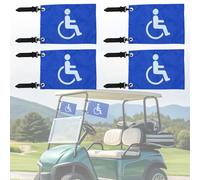 Disable Handicap Drapeau pour voiturette de golf, bateau, vélo - Drapeau de golf bleu avec support de sangle élastique, 22,9 x 15,2 cm (4)