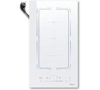 Disaenvir Plaque Induction 2 Feux avec Prise, Plaque à Induction Blanch 2 Feux, Zone Flexible, Table de Cuisson Encastrable 30CM, 3500W, Fonction Boost, Minuterie, Verrou de Sécurité, 220V