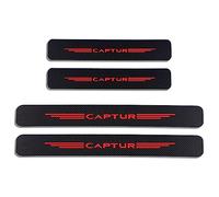 DISANSHAO 4 Pièces Plinthes pour Renault Captur 2 Hybrid E-Tech 2020-2024, Protecteur de Bord Latéral de Porte en Fiber de Carbone Protecteur de Seuil de Porte de Voiture,Red