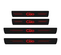 DISANSHAO 4 Pièces Plinthes pour Renault Clio 5 (V) I 2019-2024, Protecteur de Bord Latéral de Porte en Fiber de Carbone Protecteur de Seuil de Porte de Voiture,Red