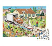 Disastre de Jour de déménagement suburbain Puzzle en Bois Imperméable Puzzles De 1000 Pièces pour Adultes Coloré De Décoration pour La Maison