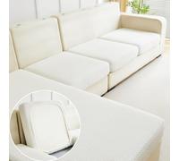Disayu Magic Housse de canapé Universelle résistante à l'usure et Extensible en Forme de L pour canapé sectionnel (Texture Blanche, Housse de siège Simple Extra Large)