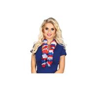 DISBACANAL Collier hawaïen bleu blanc rouge