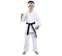 DISBACANAL Déguisement Cobra Kai Blanc Enfant - 8 an