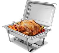 Disc de frottement commercial 9L, chauffeur buffet en acier inoxydable réchauffeur de nourriture avec poêle de nourriture, casserole, couvercle, cadre et porte-carburant, pour une cuisine de cuisine