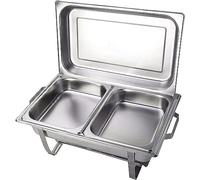 Disc de frottement commercial 9L, chauffeur buffet en acier inoxydable réchauffeur de nourriture avec poêle de nourriture, casserole, couvercle, cadre et porte-carburant, pour une cuisine de cuisine
