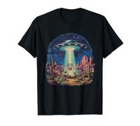 Disc Golf Basket UFO Désert Rétro Vintage Sci-FI Motif T-Shirt Graphique avec Valeur