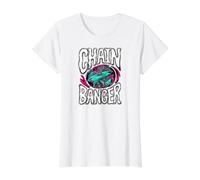 Disc Golf Chain Banger Tournament Player T-Shirt Graphique avec Valeur, Femme, Blanc, M