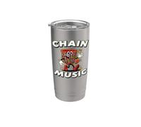 Disc Golf Chain Music Retro Basket Mascot Gobelet isotherme en acier inoxydable double paroi