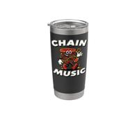 Disc Golf Chain Music Retro Basket Mascot Gobelet isotherme en acier inoxydable double paroi