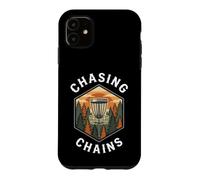 Disc Golf Chasing Chains Vintage Disc Golfer Basket Coque pour iPhone 11