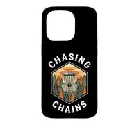 Disc Golf Chasing Chains Vintage Disc Golfer Basket Coque pour iPhone 15 Pro