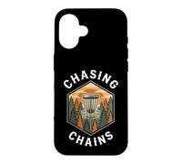 Disc Golf Chasing Chains Vintage Disc Golfer Basket Coque pour iPhone 16