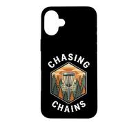 Disc Golf Chasing Chains Vintage Disc Golfer Basket Coque pour iPhone 16 Plus