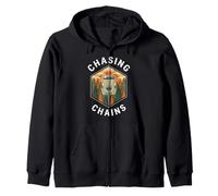 Disc Golf Chasing Chains Vintage Disc Golfer Basket Sweat à Capuche