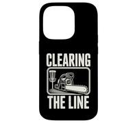 Disc Golf Clearing The Line Tronçonneuse Disc Golf Player Coque pour iPhone 14 Pro