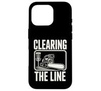 Disc Golf Clearing The Line Tronçonneuse Disc Golf Player Coque pour iPhone 16 Pro