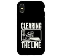 Disc Golf Clearing The Line Tronçonneuse Disc Golf Player Coque pour iPhone X/XS