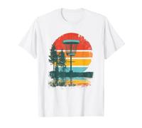 Disc Golf Disques Panier Vintage Rétro Forest Lake Motif T-Shirt